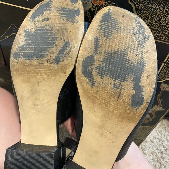 Nine West Open Toe Ankle Strap Chunky Heeled Sandals - Picture 3 of 8